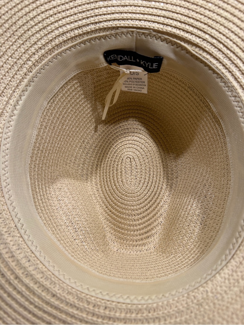 Kendall & Kylie Cream Straw Fedora with Light Pink Band - Picture 6 of 7